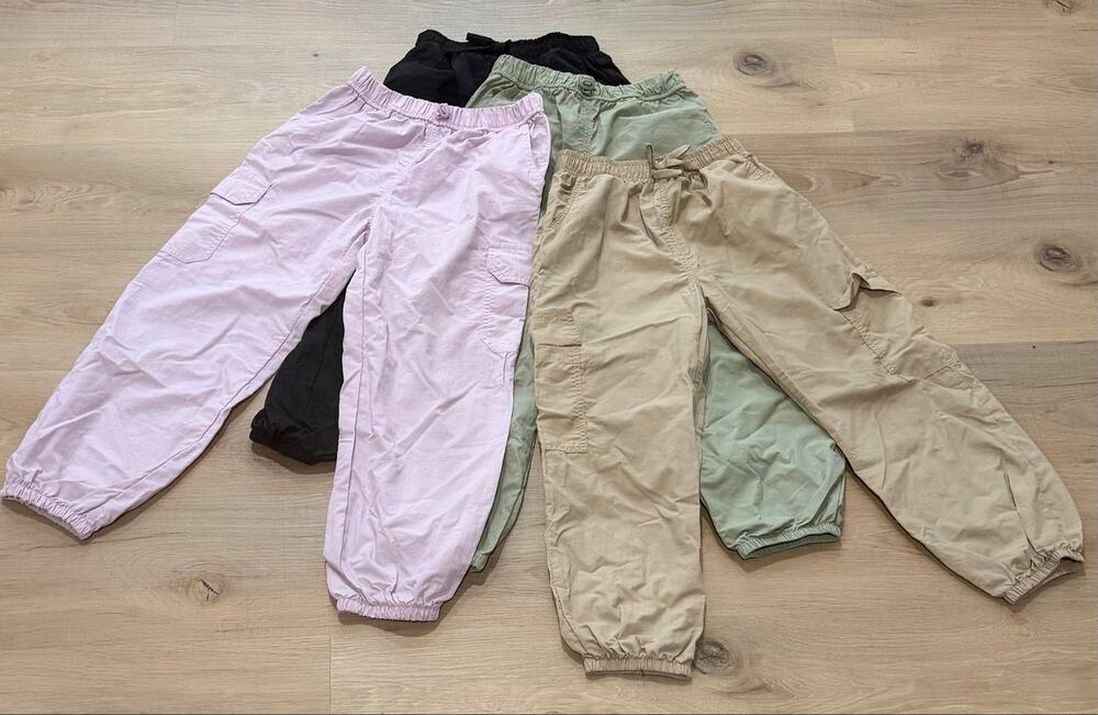 At Class Girls Cargo Jogger Pants Lot of 4 – Size S 6/7 – Pink Black Sage Tan